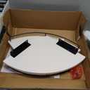 Corner Floating Shelves, Rustic Brown Wood, Set of 2, Wall Mount Storage with Guardrail for Bathroom Kitchen Living Room (White)