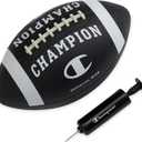 Champion Blitz Football, All-Weather Football, Enhanced Grip, Durable Rubber Cover and Molded Laces, for Outdoor Sports & Training, Includes 6 Ball Pump