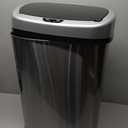 iTouchless 13 Gallon Oval Touchless Sensor Trash Can with Odor Filter, Fingerprint-Proof Stainless Steel, 50L Automatic Kitchen Garbage Bin, Smart Hands-Free Motion Lid, Quiet Soft-Close
