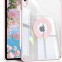 Magnetic Case for iPad mini 7 A17 Pro, iPad mini 7th/6th Generation Case(2024/2021) 8.3 inch Clear Back Cover,Slim&Light, Soft TPU Frame&Transparent Back,Military Grade Protective (Pink)
