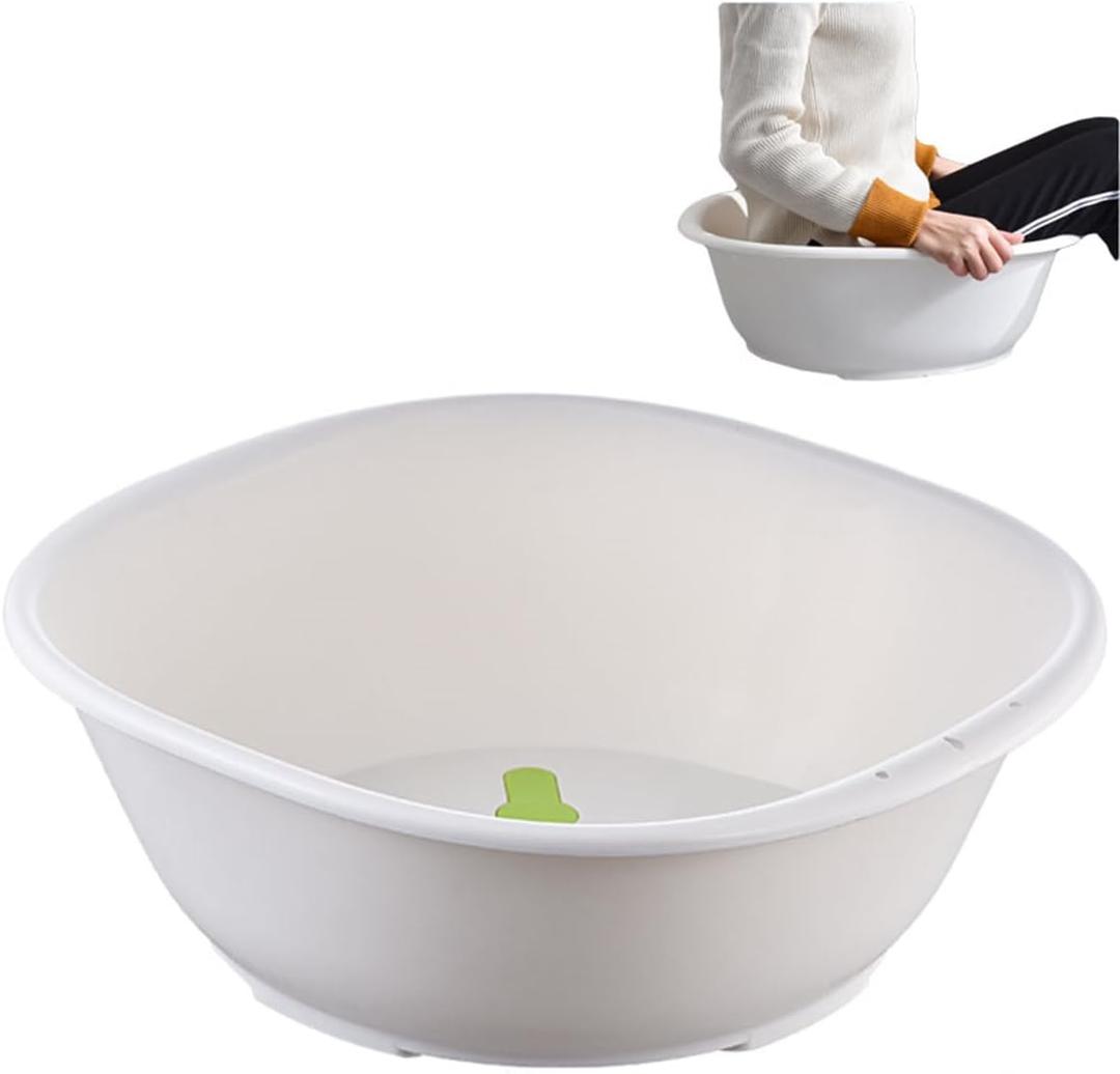 Sitz Bath for Hemorrhoids,Sitz Bath tub,Sits Bath Kit for Women Men,Wider Seating Area, Deeper Bowl (White)