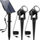 Solar Spot Lights Outdoor, 2-in-1 Solar Landscape Spotlights IP65 Waterproof 9.8ft Cable,Auto On/Off Outdoor Wall Lights for Garden Yard Driveway Porch Walkway Pool(6000K White)