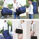Rolling Duffle Bag with Wheels,110L/140L Expandable Soft-Sided Foldable Duffle Bag with 2 Rubber Wheels,Packable 32 Rolling Carry-On with Multi-Pockets & Compartments (Dark blue)