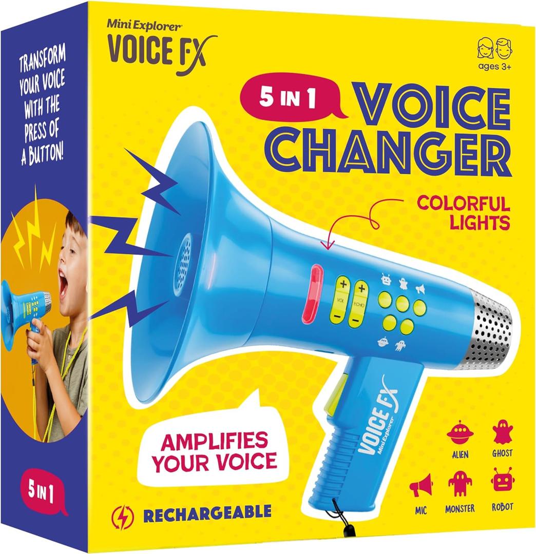 Mini Explorer Voice Changer for Kids - Gifts for Kids - Voice Changing Device for Boys & Girls Ages 3-8+ Olds Birthday Gifts for 3, 4, 5, 7, 8 Year Old Boy - Toys Gift Ideas for Kid, Toddler, Small