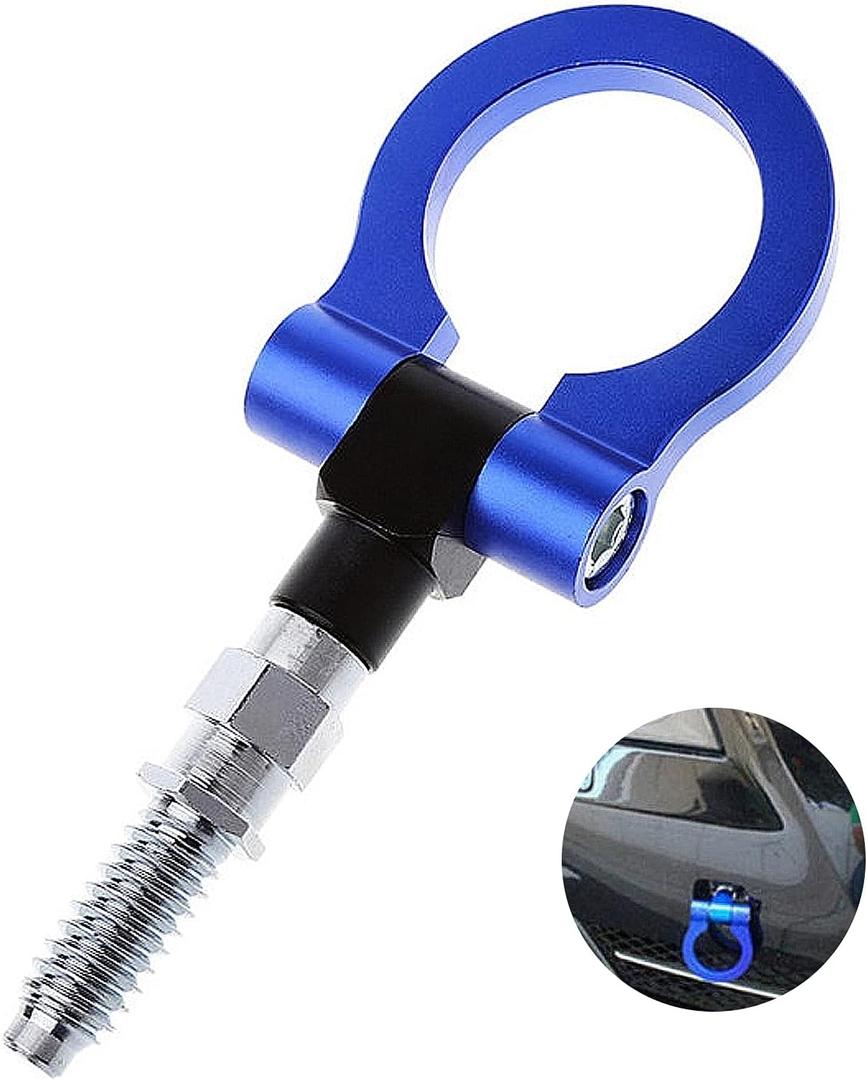payanwin Universal Racing Towing Car Tow Hook for B-mw 1 3 5 Series E39 E70 E71 E81 E82 E88 E90 E91 E92 E93, Auto Aluminum Trailer Ring Car (Blue)
