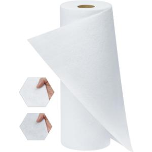 PLANTIONAL Iron-On Fusible Fleece Interfacing: 11.8 Inches x 10 Yards Medium Weight One-Sided Loft Iron On Fusible Fleece White for Quilting Tote Bags and Home Decor
