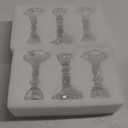 4" Tall Glass Candlestick Set of 6 Clear Crystal Candle Holders for Glass Taper Holder Decor for Wedding Birthday Party Christmas