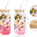 Color Changing Christmas Glass Cups - 16 Oz Iced Coffee Cups with Lids & Straws, Party-Reason Drinkware for Milkshakes, Juice & Iced Beverages, Festive Holiday Gift Set