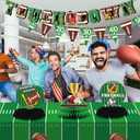 Football Party Decorations,Honeycomb Centerpieces,Triangular flags and rugby-themed and Football Tablecloth, Football Birthday Party Tailgate Party Decorations