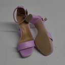 TOP Moda Hannah-1 Ankle Strap Dressy High Heel Sandal, Non-slip Sole, For Wedding, Party, Prom, Evening Wear, or Any Occasion, Sleek Style Block Heel Sandals, Lavender PU, 9 (39)