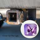 Tnomchey Purple Butterfly 2 Receiver Hitch Cover Magical Mystical Glowing Fairy Tale Shin Soft Rubber Protects Hitch Tube Rear Trailer Hitch Cover Universal Fits 2" Receivers for Men Women