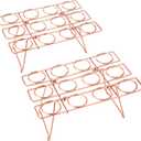 Patelai 2 Pieces Ice Cream Cone Baking Racks Cupcake Display Racks Cupcake Cone Stands Cupcakes Holders for Home Kitchen Baking Cooking Ice Cream Tools Supplies(Rose Gold)