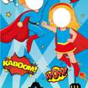 Super Theme Hero Photo Prop Backdrop Super Fun Theme Hero Decoration Large Heroes Cityscape Comic Photo Background Banner Heroes Cool Wow Boom Booth Props for Kids Birthday Party Supplies 71 x 35inch