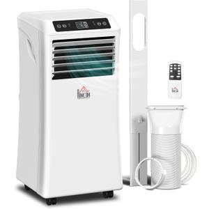 HOMCOM 8000 BTU Portable Air Conditioner for Rooms up to 344 Sq.Ft. with Cooling, Dehumidifier, Ventilating, Remote Control, 24-Hour Timer, Portable AC Unit, White