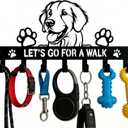 Golden Retriever Key Holder, Dog Leash Holder for Wall with 7 Hooks, Black Decorative Small Key Hanger for Entryway&Front Door, Golden Retriever Decor Accessories Gift, Dog Storage Organizer