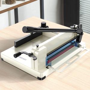Paper Cutter 12 Inch, Heavy Duty Paper Cutter for A4 Paper, Guillotine Paper Cutter 400 Sheet Capacity, Solid Steel Construction, Beige