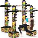 2 Pcs Mardi Gras Inflatable Limbo Game for Adults 59 Inch Mardi Gras Carnival Party Games Engage Your Guests Easy Setup for Family Indoor Outdoor Picnic Holiday Party Supplies