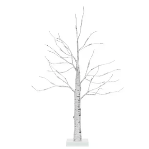 2 ft. Pre-Lit White Twig Birch Tree Battery Powered for Christmas Holiday
