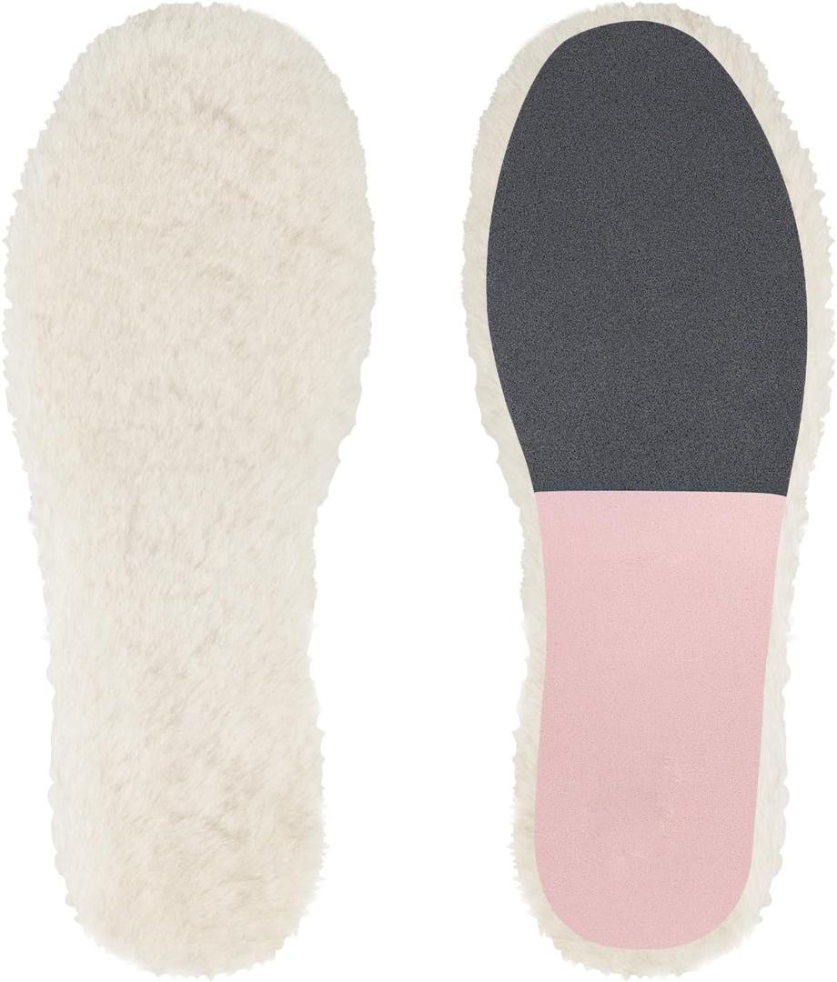 Replacement Insoles for UGG Women Slipper and Boot Shoes, Sheepskin Insole Inserts for Foot Warm (Women8-EU39, Pink)