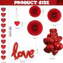 Will You Marry Me Decorations - 539 Pcs Romantic Red Valentine'S Day Heart Foil Balloons Paper Fans Garland Streamer Swirls Rose Petals For Confessions Anniversary Proposal Engagements