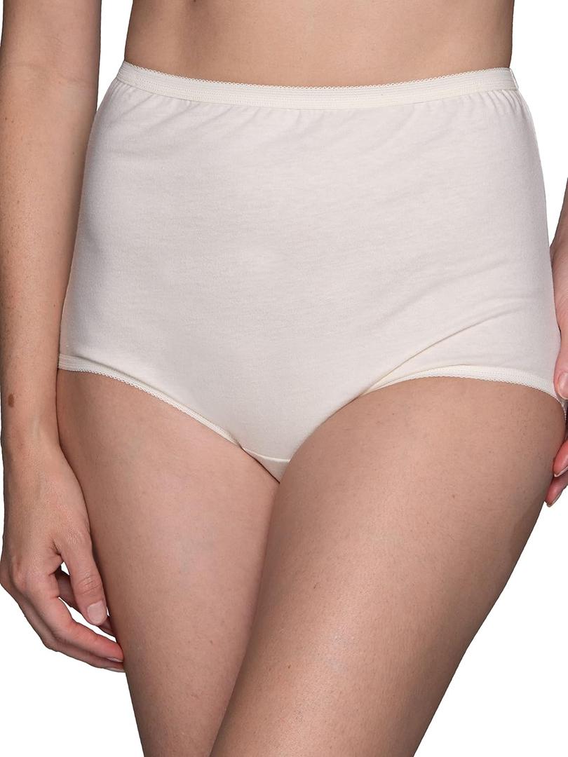 Vanity Fair Women's High Waisted Underwear, Full Coverage Ladies Panties, Perfectly Yours Briefs (7, Cotton - Candleglow)