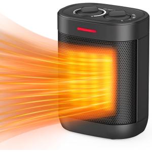1000W PTC Ceramic Small Space Heaters with Overheating & Tip-Over Protection, Portable Electric Mini Heater Fast Quiet Heating for Office Bedroom Desk