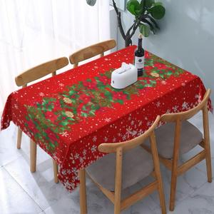 Christmas Tablecloth Rectangle Table Cloth Washable Rustic Checkerboard Table Cover for Decoration Kitchen Dining Room 60x90 Inch