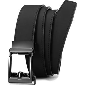 CHAOREN Leather Ratchet Belt Men - Mens Belts Casual Accessories for Every Occasion (35mm) (32" to 38" Waist Adjustable, Black)
