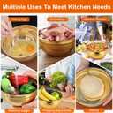 Gold Mixing Bowls with Lids Set, 4pcs Gold Stainless Steel Nesting Salad Mixing Bowls with Lid, Large Golds Strainer Basket 1.5, 2.0, 2.5, 4.0 Qt for Mixings Serving Food