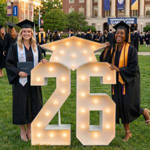 Graduation Decorations 2026 Party Numbers: 5.5FT Graduation Decorations Class of 2026 - Large Marquee Numbers 26 for Kindergarten Preschool High School