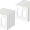 BESTTEN 2 Gang Screwless Wall Plate, 10 Pack, USWP4 Off White Series, Decorative Outlet Cover, H4.69 x W4.73, Light Switch Cover, Double Gang Receptacle Face Plate