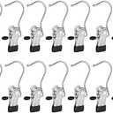 Frezon 10 Pack Boot Hanger Legging Organizer for Closet, Boot Holder, Hanging Clips, Portable Multifunctional Hangers Single Clip Space Saving for Jeans, Hats, Tall Boots, Towels(Black)
