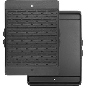Half Size Griddle Insert Replacement Parts for Bull Grill 4 Burner Angus 47628 41628 41629 Grills Parts, Cast Iron Griddle Plate for Bull Premium 18249 18248, for Outlaw 30" 26038 26039 Gas Grill