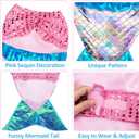 Mermaid Dog Halloween Costume - Funny Shiny Dog Clothes Mermaid Costume for Small to Medium Dogs Puppy, Pet Cat Cosplay Outfit Apparel for Christmas Birthday Parties Photo Props