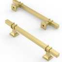 Asidrama 10 Pack 5 Inch(128mm) Brushed Gold Kitchen Cabinet Handles, Cabinet Pulls Kitchen Cabinet Hardware for Cupboard Drawer Pulls (5" Hole Center)