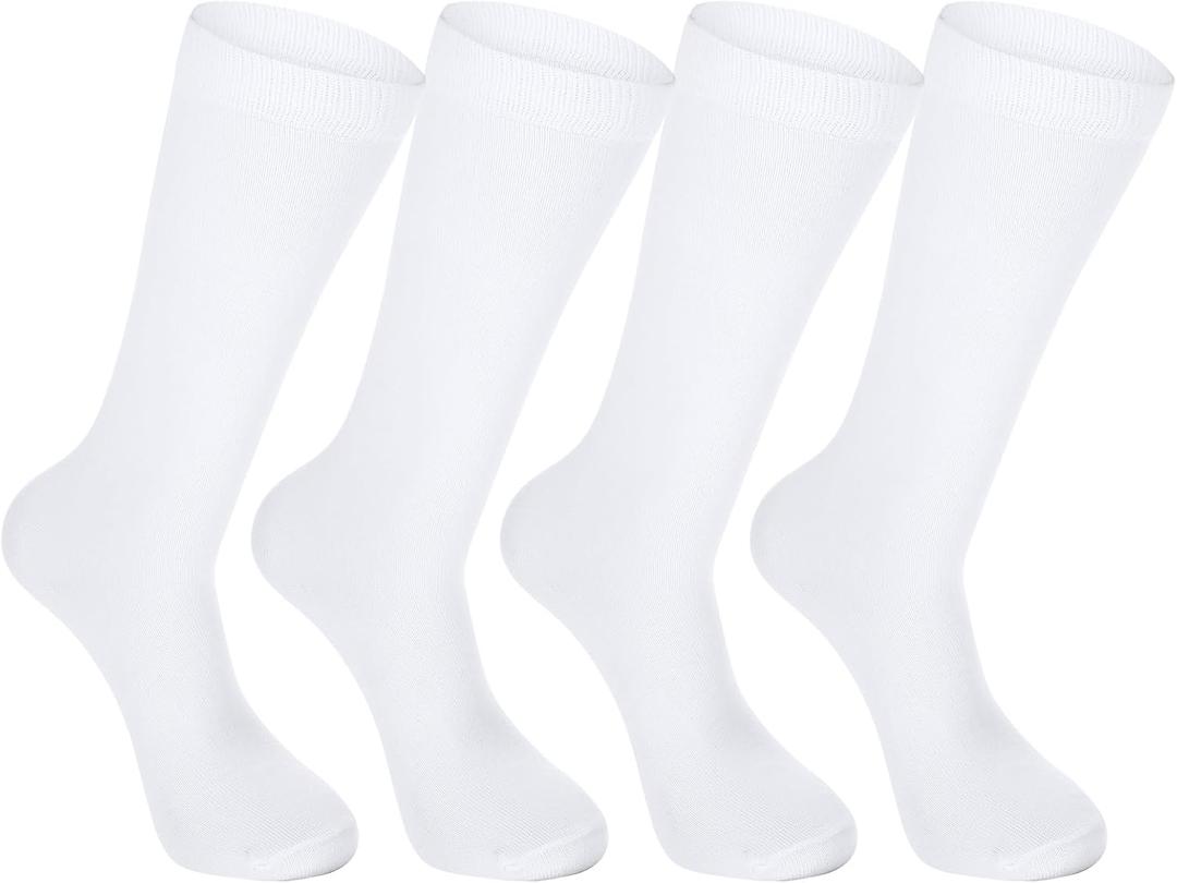 Lusofie 2 Pairs Knee High Socks, Cotton Seamless Socks, Over the Calf Sock for Sports Outfits