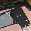 Coverado Car Seat Covers Full Set, Waterproof Nappa Leather Seat Covers for Car, Car Seat Protector with Lumbar Support, Automotive Seat Covers Universal Fit for Most Cars SUV Trucks, (Black&Pink)