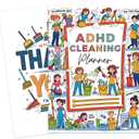 ADHD Focus Friendly Cleaning Planner, Undated Daily Weekly Monthly Schedule, Household Chore Chart Notebook for Adults and Teens, Home Organization System