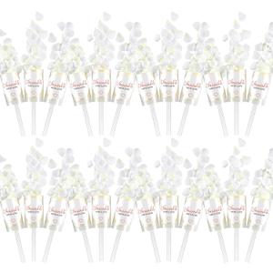 20 Pcs Flower Confetti Poppers with White Flower and Sprinkle Love Card Push Cake Pops Containers with Lids for Wedding Birthday Christmas Bridal Party Favors Cupcake Confetti Supplies