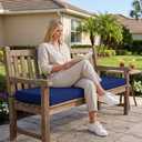 Summsun Outdoor Bench Cushion: Waterproof and Fade Resistant Patio Furniture Cushions - Non-Slip Bench Pad Cushion with Removable Cover for Garden Swing Porch Sofa Settee, 48 x 18 x 3 Inch, Navy Blue