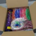 158 PCS Glow in the Dark Party Supplies, 14PCS LED Glasses, 30LED Finger Lights, 14LED Light Hairs and 100PCS Glow Sticks Bracelets, Neon Party Favors for Wedding, Concert, Birthday, New Year