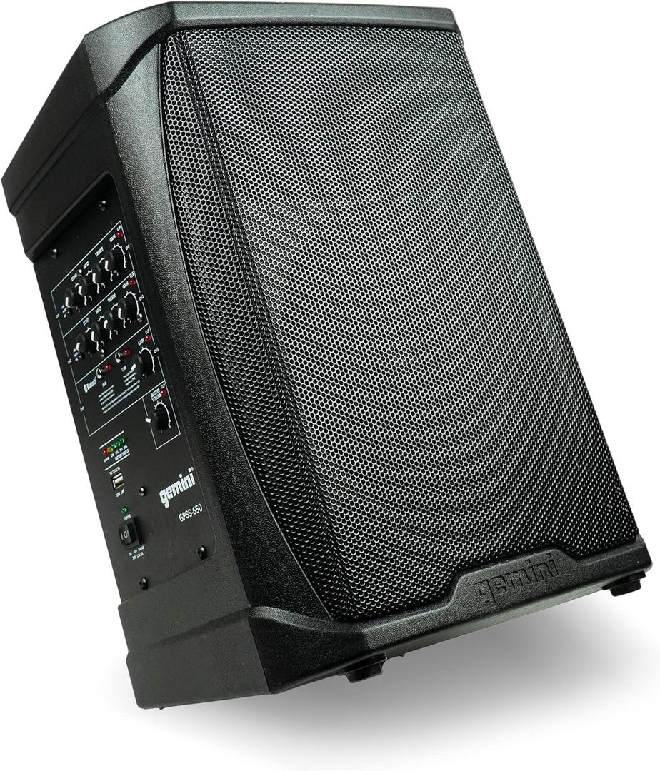 Gemini Sound GPSS-650 Ultra-Portable 200W PA System with 6.5" Woofer, Bluetooth, TWS Link, 12+ Hour Battery Life, Dual Inputs, and DSP Effects  Perfect for DJs, Musicians and Public Address
