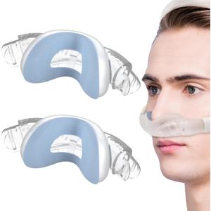 2 Pack Replacement Nasal Cushions for AirFit N30i & AirTouch N30i, Soft Silicone Cushions for a Comfortable Fit and Enhanced Seal, Improved Fabric CPAP Nose Pillow - Blue (Small)