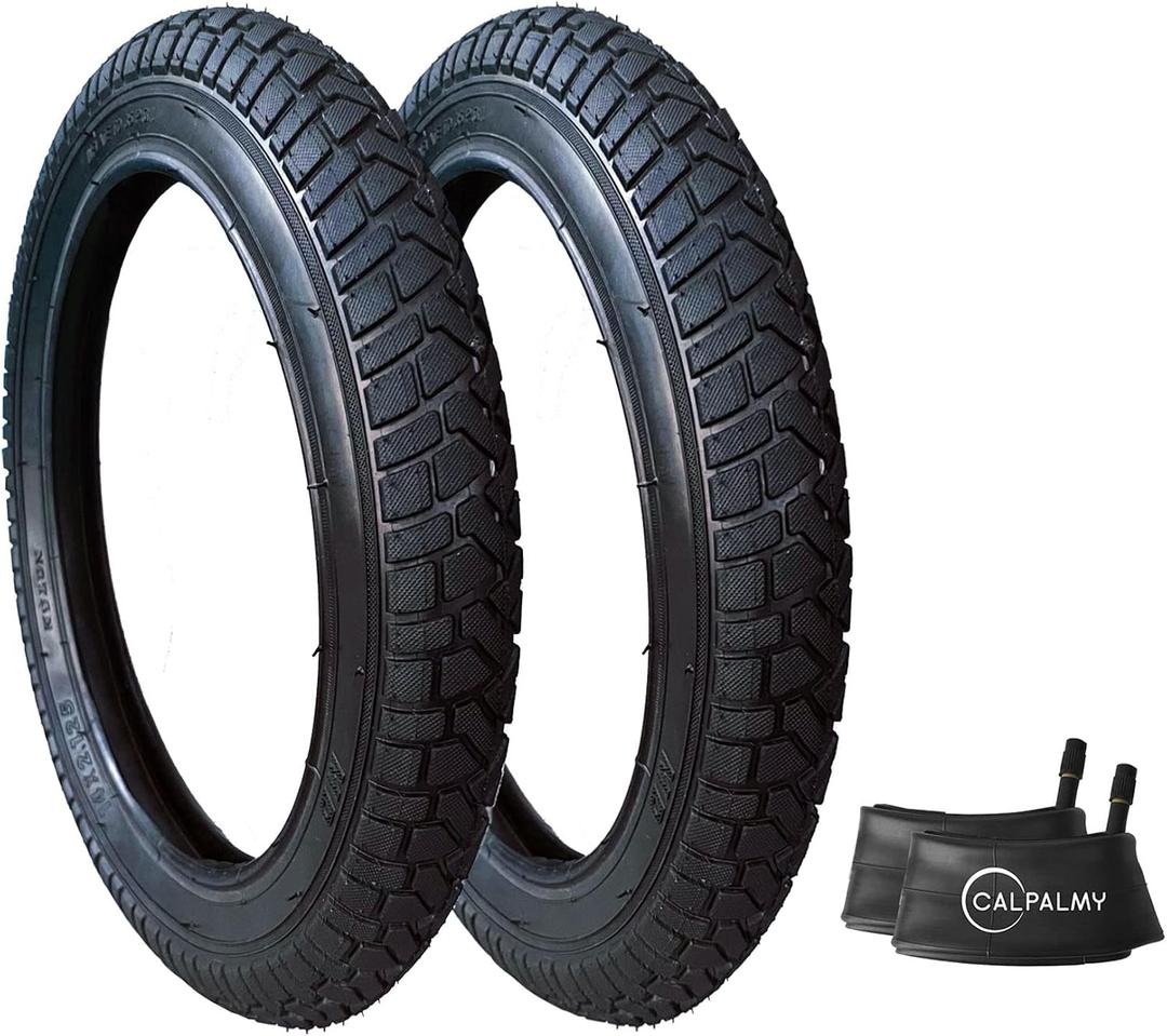CALPALMY (2 Sets) 14" Bike Replacement Tires and Inner Tubes for MTB, BMX, Kids Bike - Compatible with RoyalBaby, Joystar, Dynacraft and More - Made from Premium Butyl Rubber 14"x2.125 Black