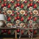 REDAMANCY Vintage Yellow Flowers Straberry Fruit Leaf Peel and Stick Wallpaper Stick on Contact Paper Vintage Wall Paper Easy Peel Off for nightstand Drawer Cabinet Renter