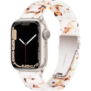 Light House Apple Watch Bands-Fashion Lightweight Resin iWatch Bands for Women Men 38mm/40mm/41mm/42mm(Series 11 10), 49mm/46mm/45mm/44mm/42mm(S 3 2 1), Compatible with Apple Watch Series 11 SE 10 9 8 7 6 5 4 3 Ultra (Bubbly Nougat White for Starlight)
