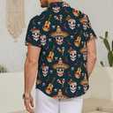 Halloween Button-Down Shirt - Stylish and Comfortable Men's Hawaiian Shirt (Blue, S)