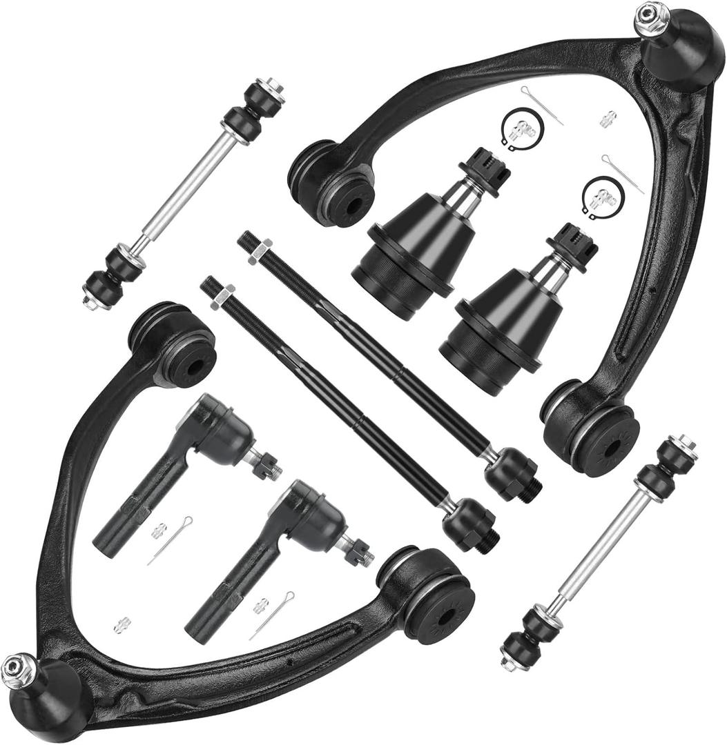 Front Upper Left & Right Control Arm(Forged Steel) with Ball Joints Suspension Kit Fit for 2007-2013 Silverado Sierra 1500 Avalanche 2007-2014 Yukon Tahoe Suburban Escalade K80669 K80670-10pcs