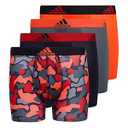 adidas Kids-Boy's Performance Boxer Briefs Underwear (4-Pack), Grey/ Legend Ink Blue/ Nomad Camo Red, Small