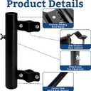 RV Ladder Flag Pole Mount, RV Flag Holder Compatible with 1'' to 1.7'' Poles for Travel TrailerBlack